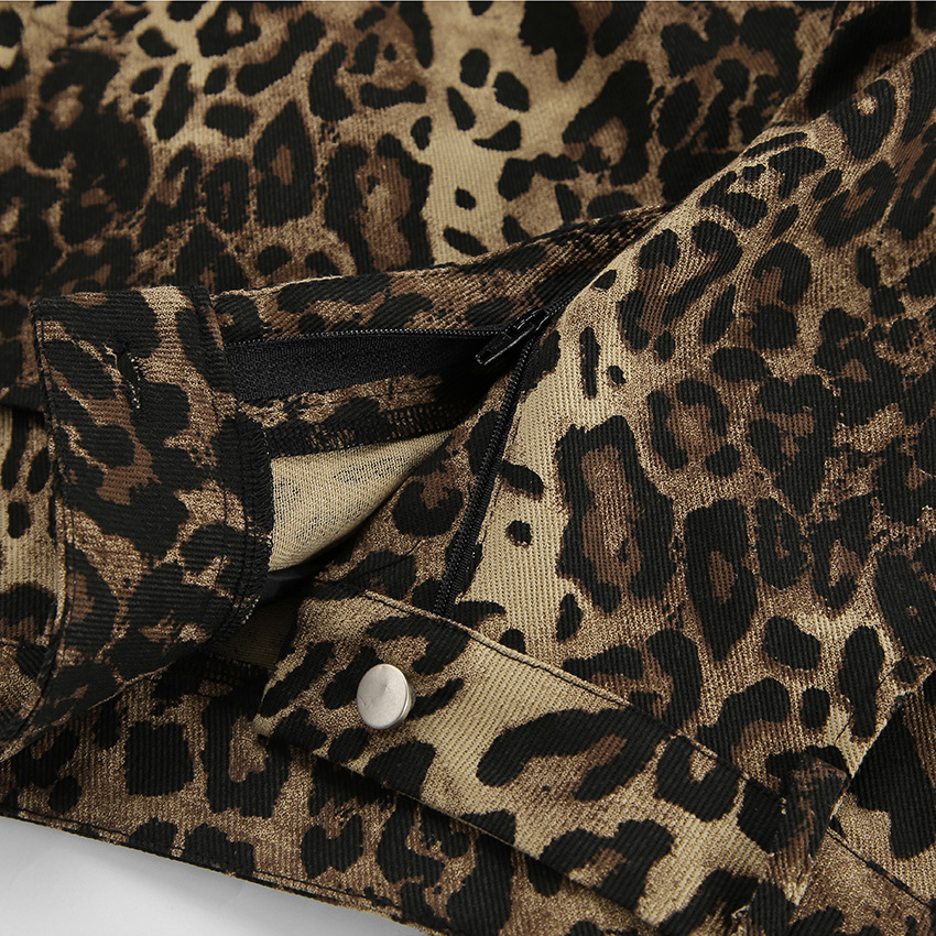 Guangzhou OEM Clothing Factory Custom Spring and Autumn Leopard Print Women Jeans